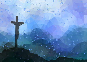 graphicstock easter scene with cross jesus christ watercolor vector illustration BdlALMTrzZ thumb