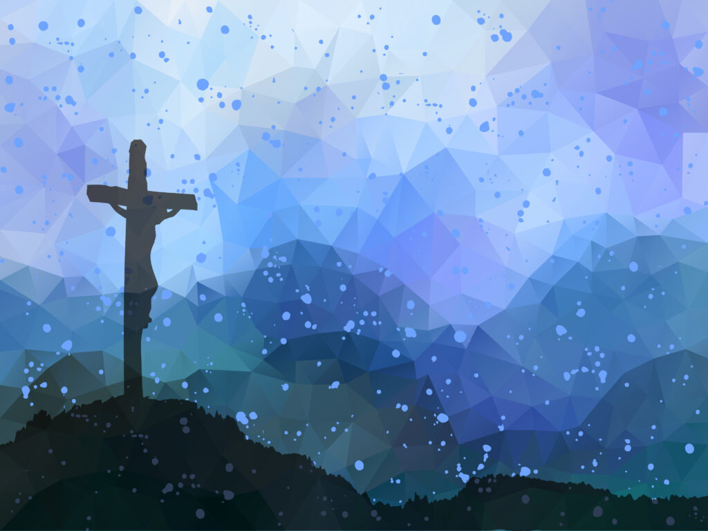 graphicstock easter scene with cross jesus christ watercolor vector illustration BdlALMTrzZ 2
