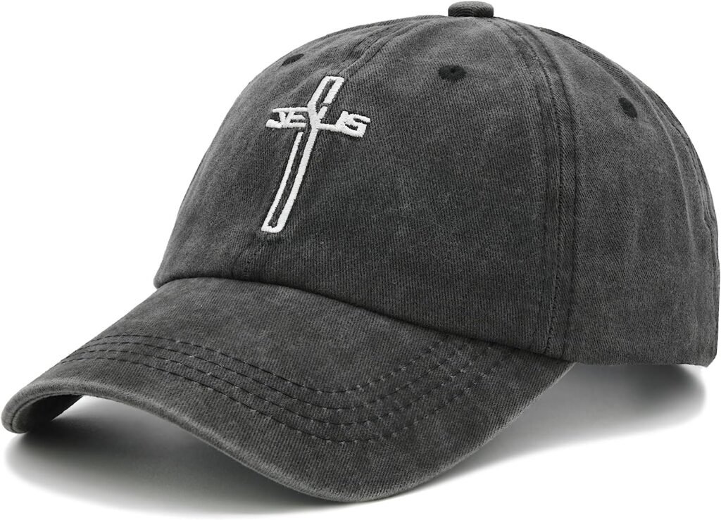 NVJUI JUFOPL Christian Jesus Cross Hat, Dad Embroidered Baseball Cap for Men Women