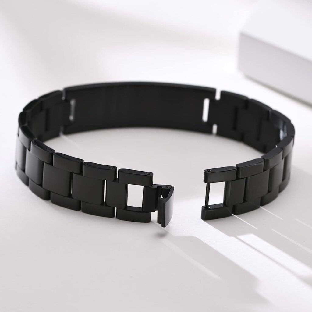 VNOX Christian Bracelet for Men Personalized Bible Verse Stainless Steel Chain Bracelet Inspirational Gift for Men,Adjustable