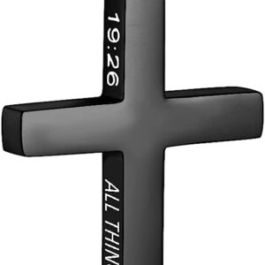 zray cross necklace for men inspirational bible verse cross pendant stainless steel cross chain 222inch christian jewelr