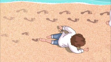 Footprints In The Sand (With Audio) - A Very Inspiring Poem | God's Love Animation