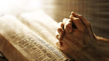 God's Promises for a Better Tomorrow: Finding Hope and Healing Through Scripture 9 two hands are in prayer while resting on the bible BQIrlkzlR