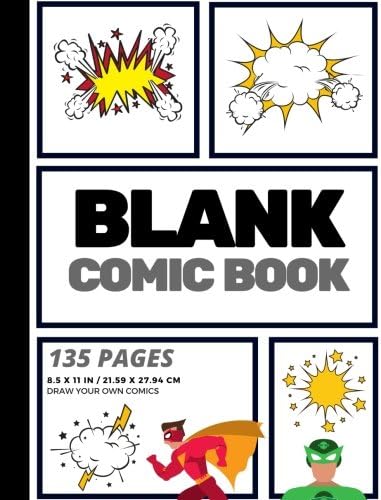 Blank Comic Book: Create Your Own Comic Strip, Blank Comic Panels, 135 Pages, Gray (Large, 8.5 x 11 in.)