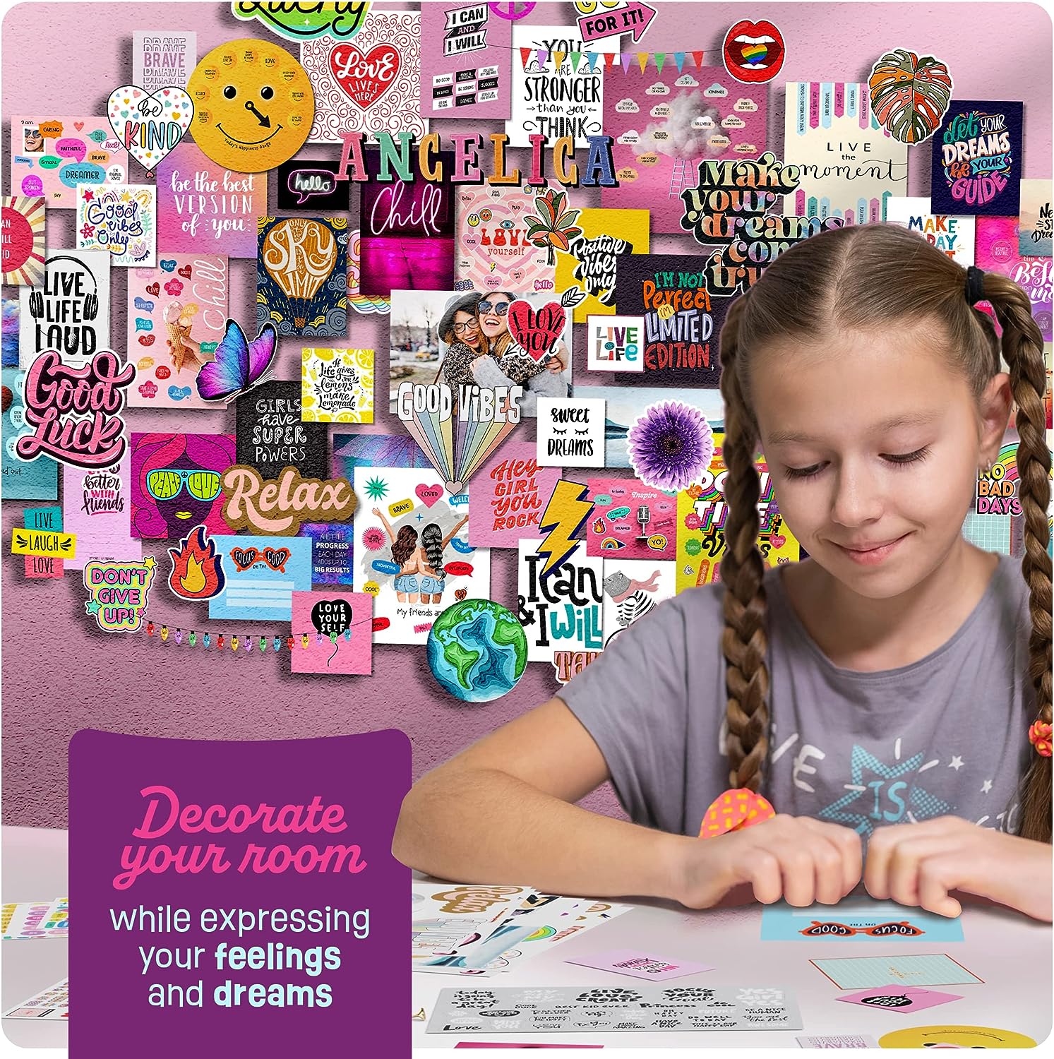 DIY Wall Collage Kit for Teen  Tween Girls - Perfect Craft Gift Ideas for 10, 11, 12,13, 14, 15 Year Old Girl - Trendy Birthday Gifts and Stuff for Teenage Bedroom - Fun Teens Crafts Kits Age 8+