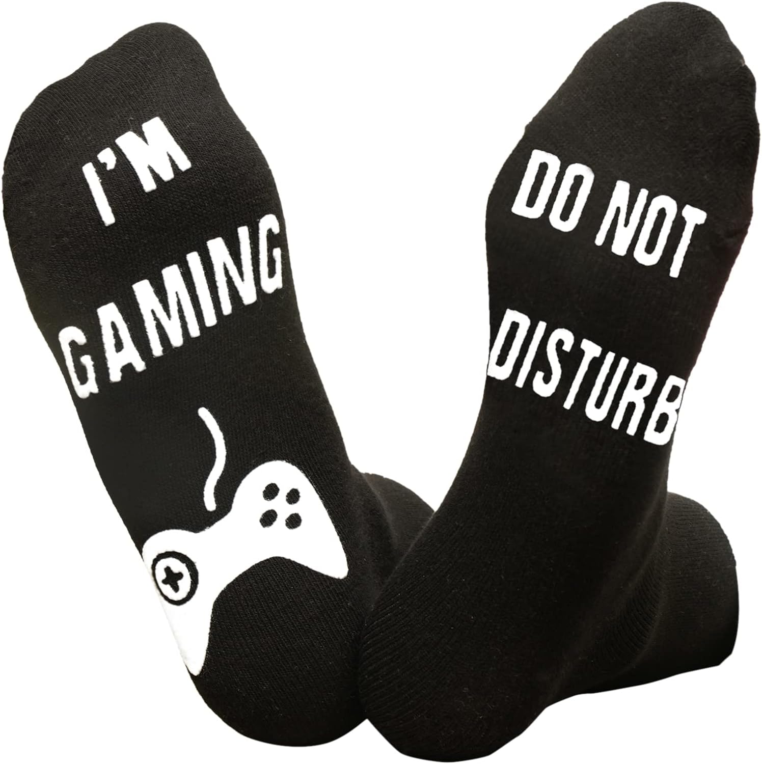 Do Not Disturb Im Gaming,Soft Unisex Sock Novelty Funny Saying Crew Socks, The Perfect Funny Christmas Gifts for Men Women