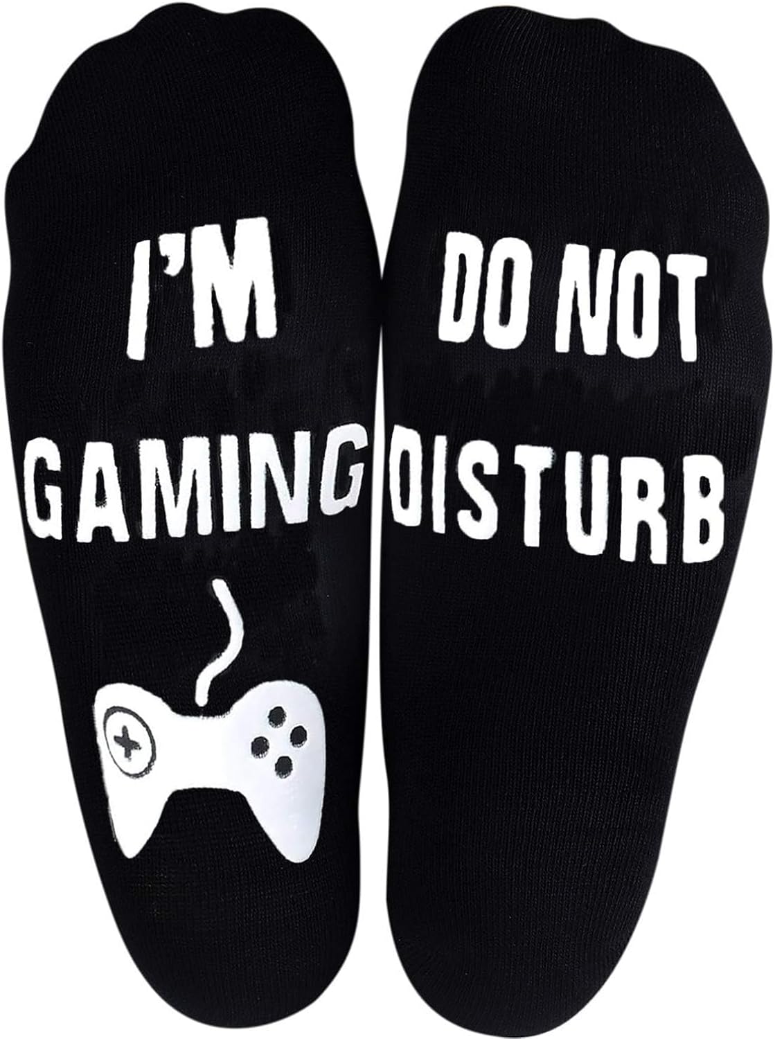 Do Not Disturb Im Gaming,Soft Unisex Sock Novelty Funny Saying Crew Socks, The Perfect Funny Christmas Gifts for Men Women
