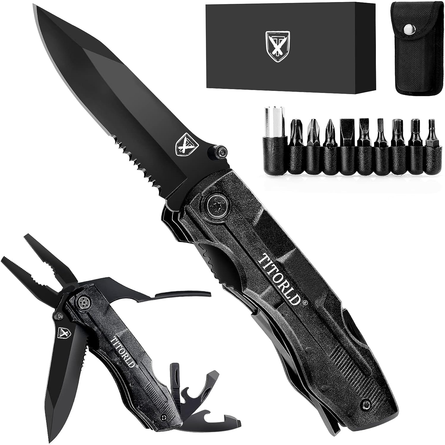 Gifts for Men Dad, Men Stocking Stuffers, Christmas Birthday Gifts, Pocket Knife Multitool, Best DAD Ever Cool Folding Knife, Unique Outdoor Camping Hiking Fishing Tools Gift Ideas