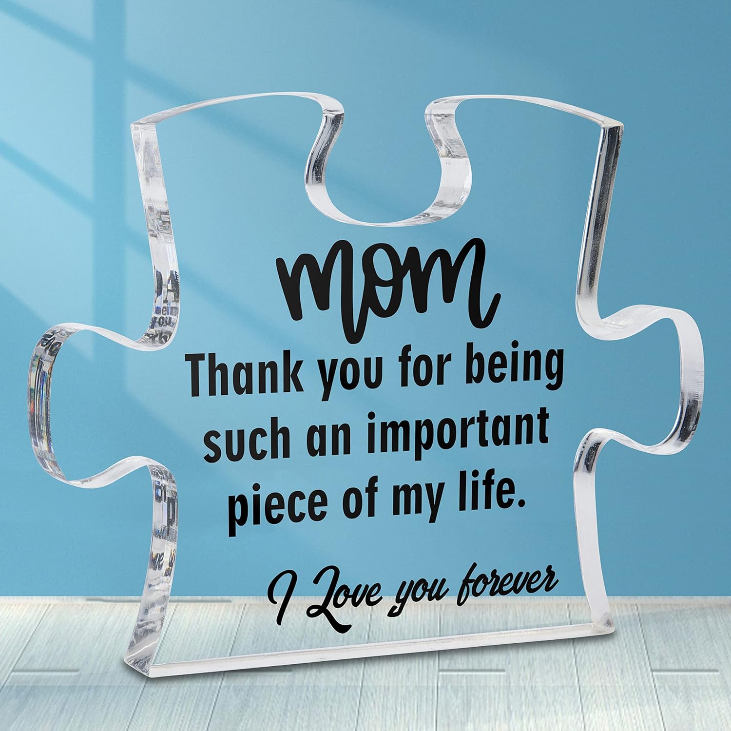 Moyel Gifts for Mom Puzzle Acrylic Plaque Ornaments Mom Gifts from Daughter Son Kids Mother Presents Christmas Birthday Gifts for Mom Mothers Day Valentines Day Gift Ideas for Mom
