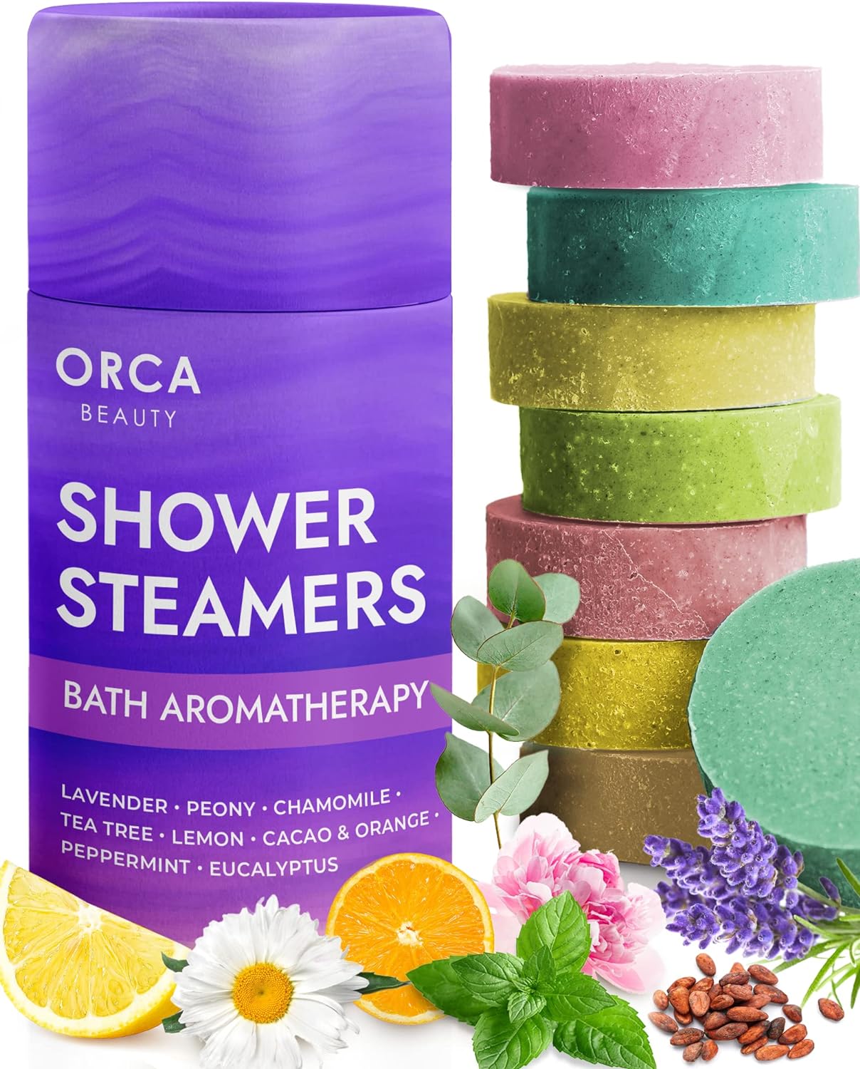 Shower Steamers Aromatherapy 8 Shower Bombs Tablets - Infused with Lavender Essential Oils, Tea Tree, Eucalyptus,Peppermint Oil - Birthday Gifts for Women, Stocking Stuffers For Women