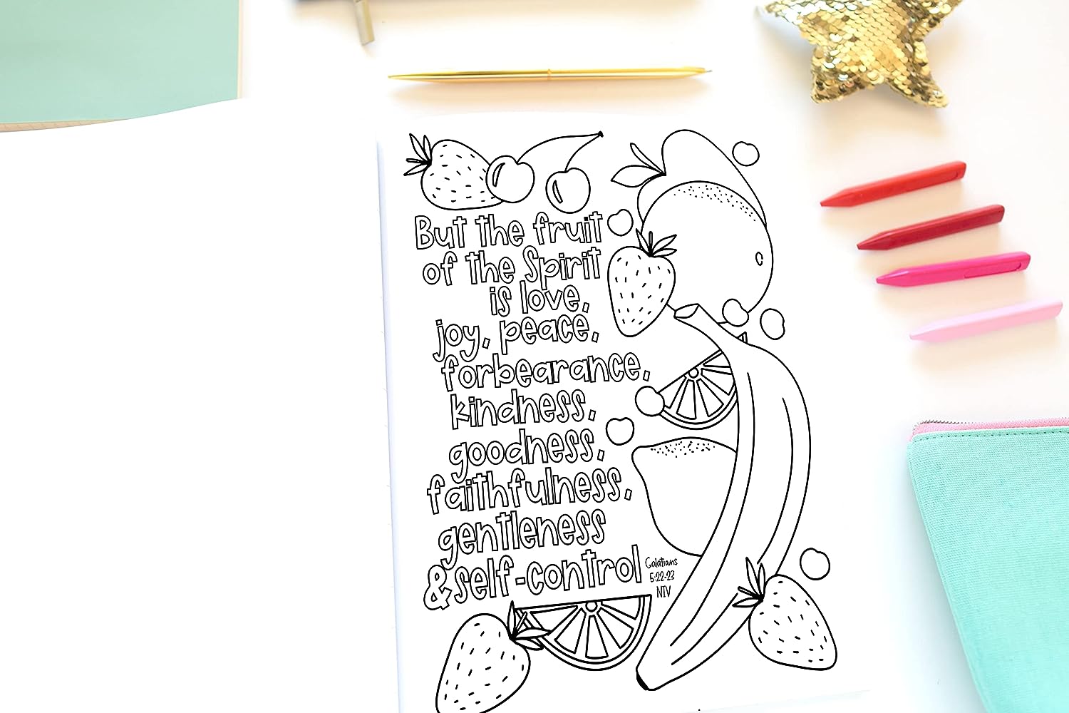 The Bible Coloring Book for Girls: Color 40 Cute Designs of Inspirational Verses  Christian Artwork