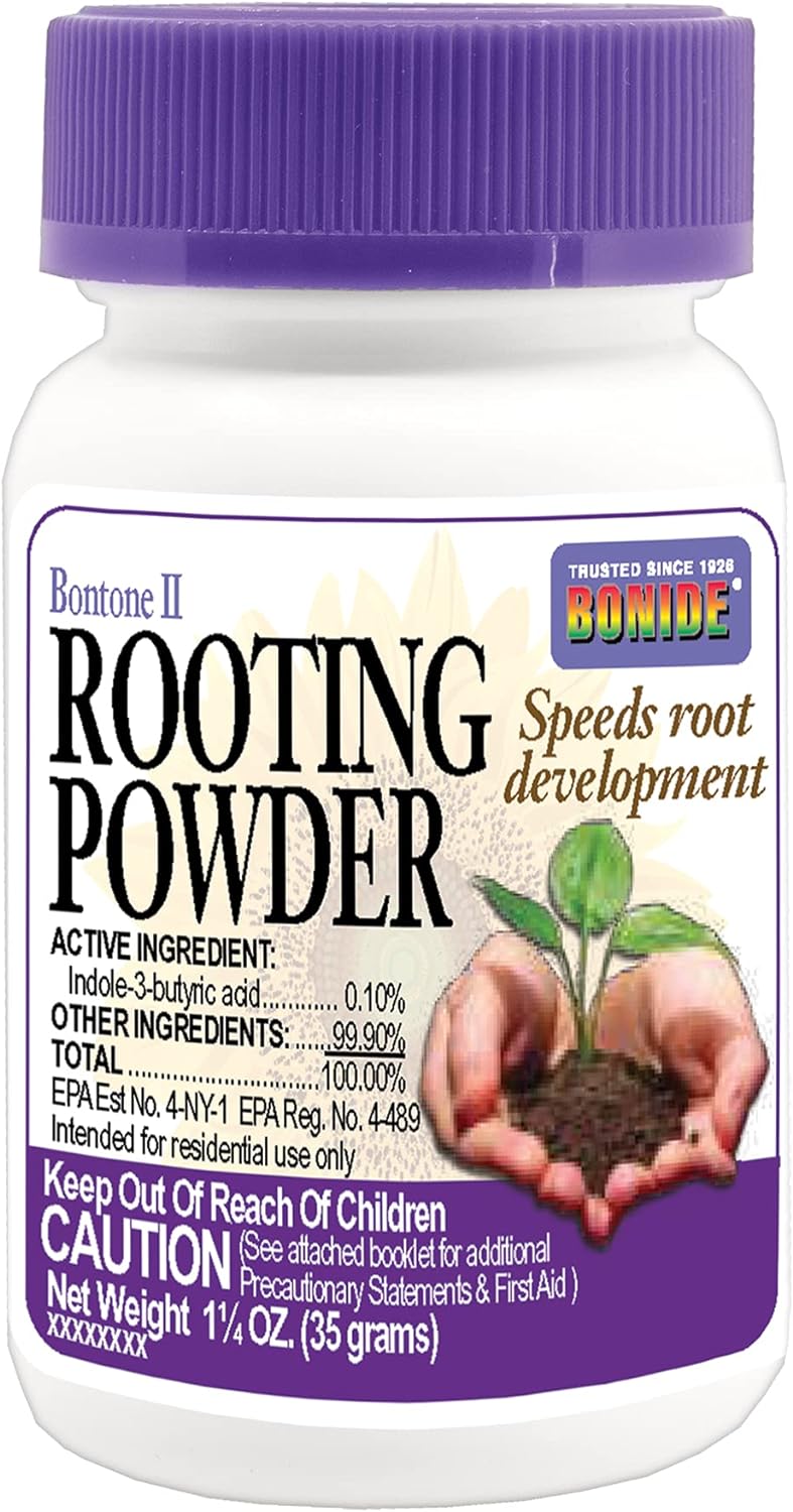 Bonide Bontone II Rooting Powder, 1.25 oz Ready-to-Use Dust for Houseplants and Transplants Speeds Root Development