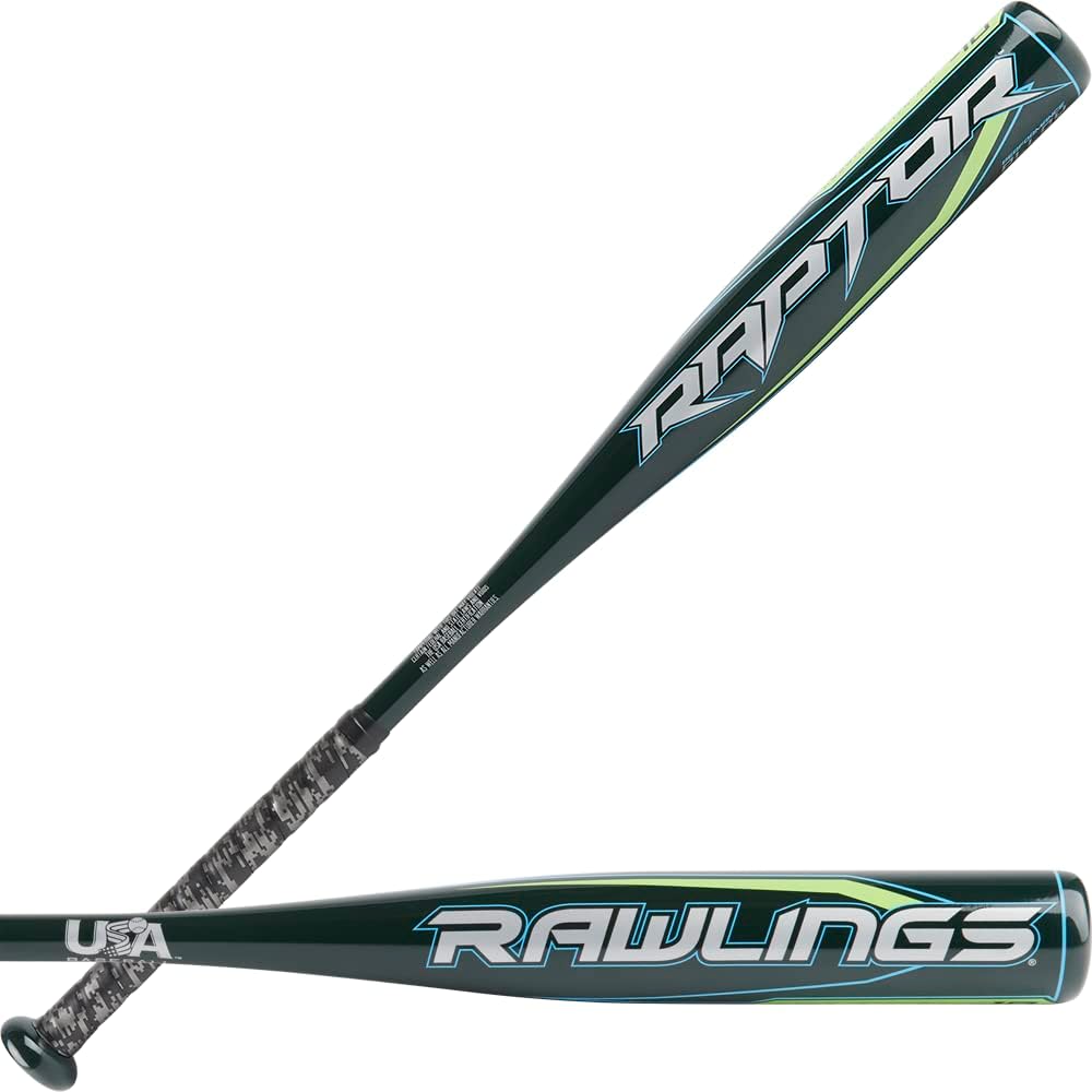 Rawlings Raptor USA Baseball Bat | -10 | 1 Pc. Aluminum | 2 1/4 Barrel