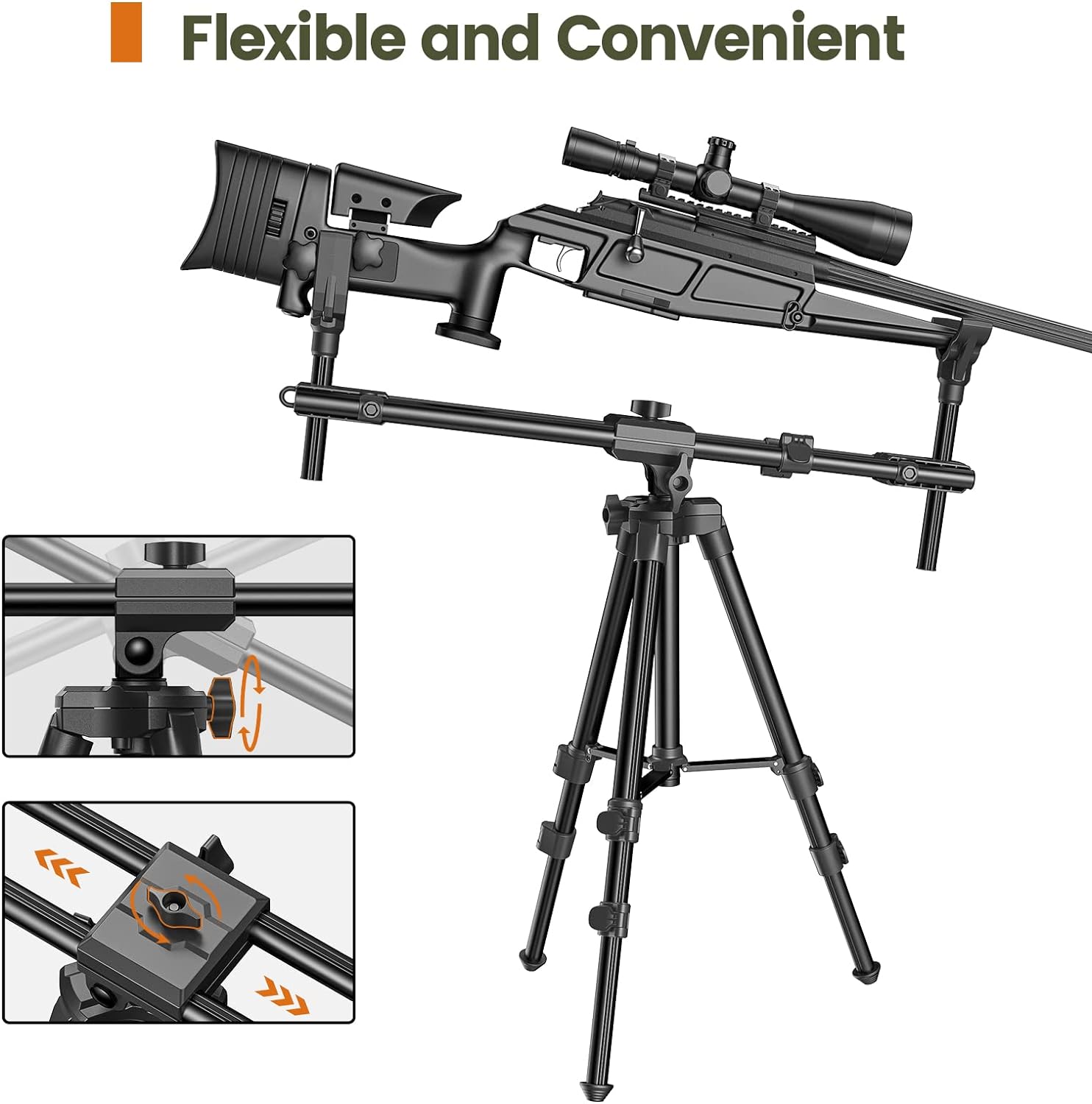 Trakiom Hunting Rests, Shooting Tripod with Dual Frame, Flexible Orientation, Adjustable Height, Shooting Tripod Max Provide Maximum Shooting Stability for Outdoors, Ground Blinds and Hunting