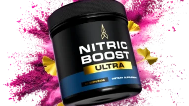 nitric boost bottle with background