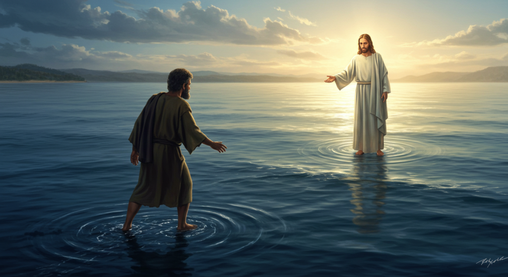 The Life And Lessons Of Simon Peter: A Disciple's Journey 2 Peter walks on water towards Jesus Matthew 1429 31