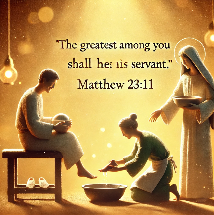 Matthew 23:11 “The greatest among you will be your servant.” 