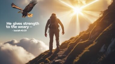 Isaiah 40:29 - He Gives Strength To the Weary 28 Leonardo Phoenix 10 A lone figure is climbing a steep mountain 0