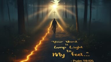 Reading The Word of God Daily: Why Scripture Matters (Psalm 119:105) 6 Leonardo Phoenix 10 A realistic peaceful scene of a person wal 3