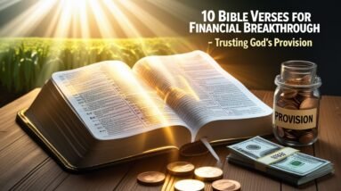 10 Bible Verses for Financial Breakthrough and God’s Provision 5 Leonardo Phoenix 10 A glowing open Bible rests on a wooden tab 1