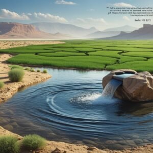 Leonardo Phoenix 10 A dry desert landscape transforming into a 1