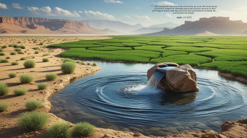 Leonardo Phoenix 10 A dry desert landscape transforming into a 1