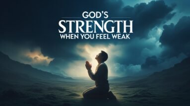 God's Strength When You Feel Weak 36 Leonardo Phoenix 10 A lone figure kneeling in a vast stormy va 0