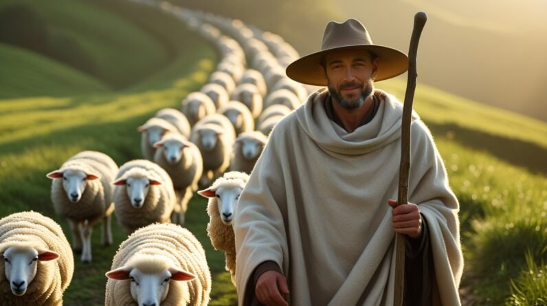 Leonardo Phoenix 10 A serene shepherd with gentle facial featu 0