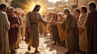 Why Jesus Came to Earth — God’s Rescue Plan for Us 2 Leonardo Phoenix 10 Create an image of Jesus walking among a c 0