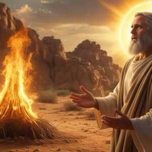 Leonardo Phoenix 10 Moses stands reverently before the fiery b 2