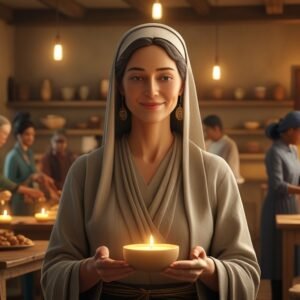 Leonardo Phoenix 10 realistic depiction of Esther standing in 3