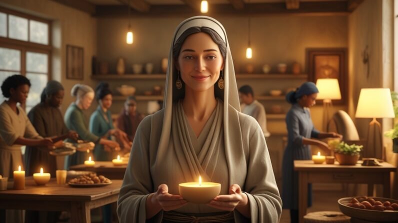 Leonardo Phoenix 10 realistic depiction of Esther standing in 3