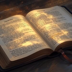 Lucid Origin Illustration of an open New Testament Bible with 3