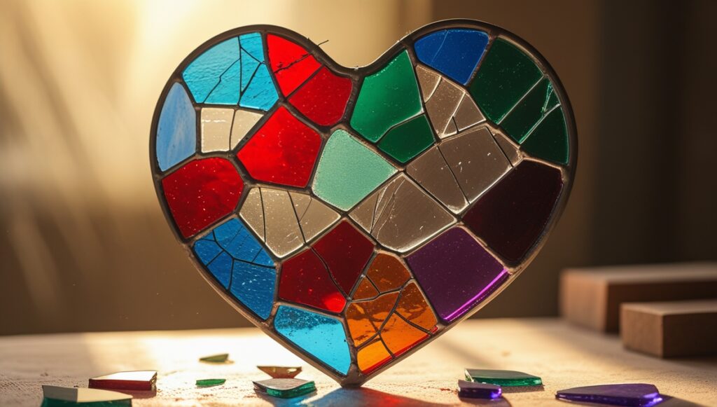 God’s Promise of Healing for the Brokenhearted 3 Leonardo Phoenix 10 A delicate heartshaped stained glass windo 3