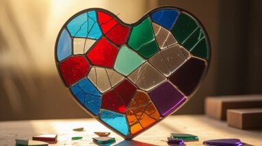 Leonardo Phoenix 10 A delicate heartshaped stained glass windo 3