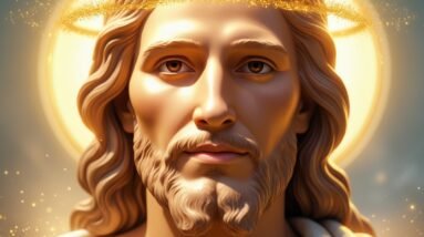 Leonardo Phoenix 10 A glowing image of Jesus with half of his 2