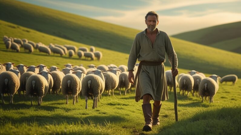 Leonardo Phoenix 10 A lone shepherd with a gentle face and wor 3