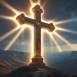 Leonardo Phoenix 10 A majestic glowing cross stands tall over 2