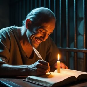 Leonardo Phoenix 10 A prisoner sitting at a small wooden desk 2