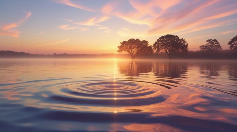 Leonardo Phoenix 10 A serene sunrise unfolding over tranquil w 1
