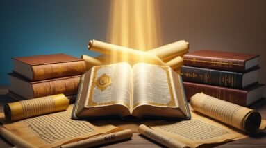 What Makes the Bible Different From Any Other Book? 26 Leonardo Phoenix 10 An open glowing Bible lies centrally on a 0