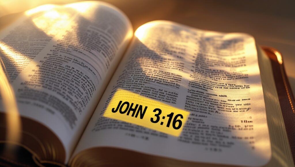 Leonardo Phoenix 10 a closeup of an open Bible with John 316 h 0