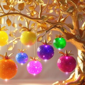 Leonardo Phoenix 10 9 glowing fruits of varying sizes and shap 3 1