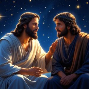 Leonardo Phoenix 10 Jesus teaching Nicodemus at night under a 1