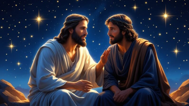 Leonardo Phoenix 10 Jesus teaching Nicodemus at night under a 1
