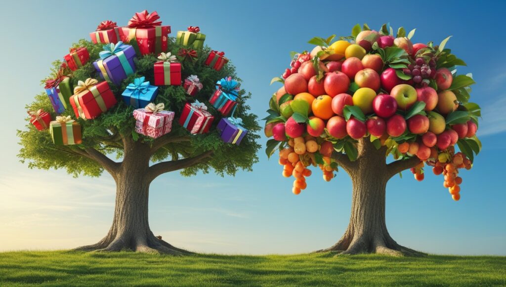 The Difference Between Gifts and Fruit of the Spirit 2 Leonardo Phoenix 10 Two trees with sturdy trunks and sprawling 3