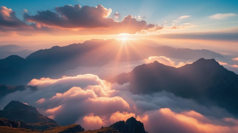 Phoenix 10 A serene sunrise unfolds over majestic mountains wi 3