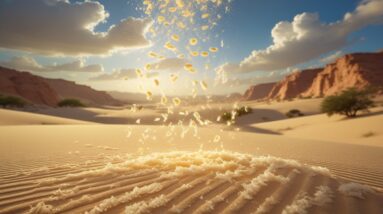 Stories of God’s Provision in the Bible 2 Phoenix 10 Manna falling from heaven in soft golden light blan 2