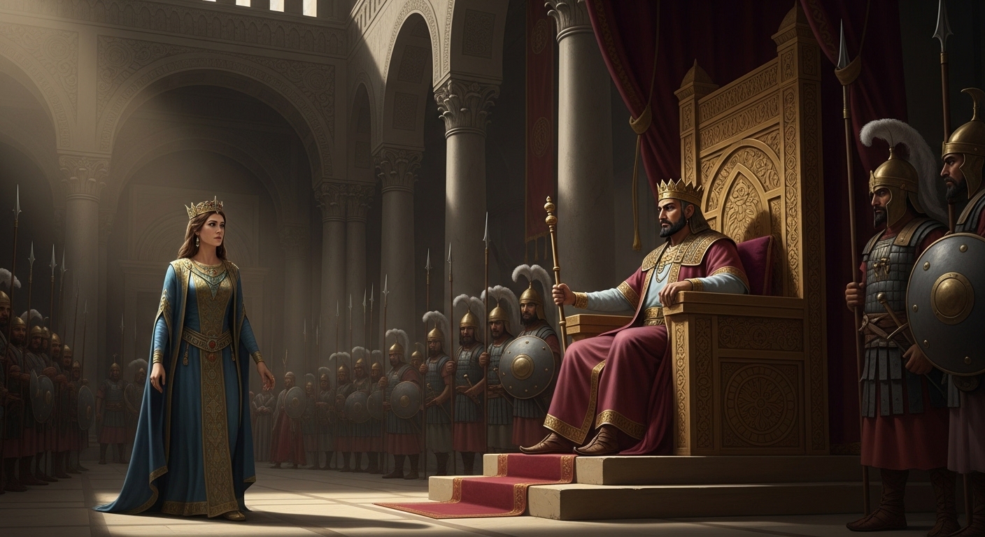 Esther approaches the king courage scene