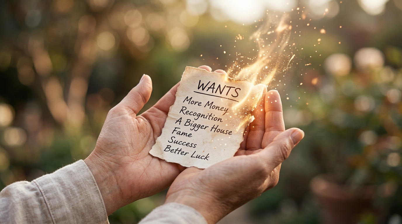 Hands holding list dissolving light 202605010945